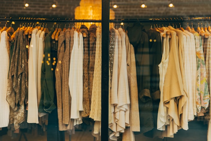 Rail of linen clothing